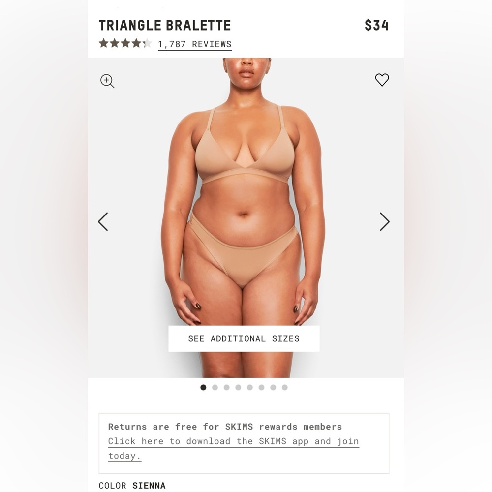 NWT SKIMS SIENNA BRALETTE